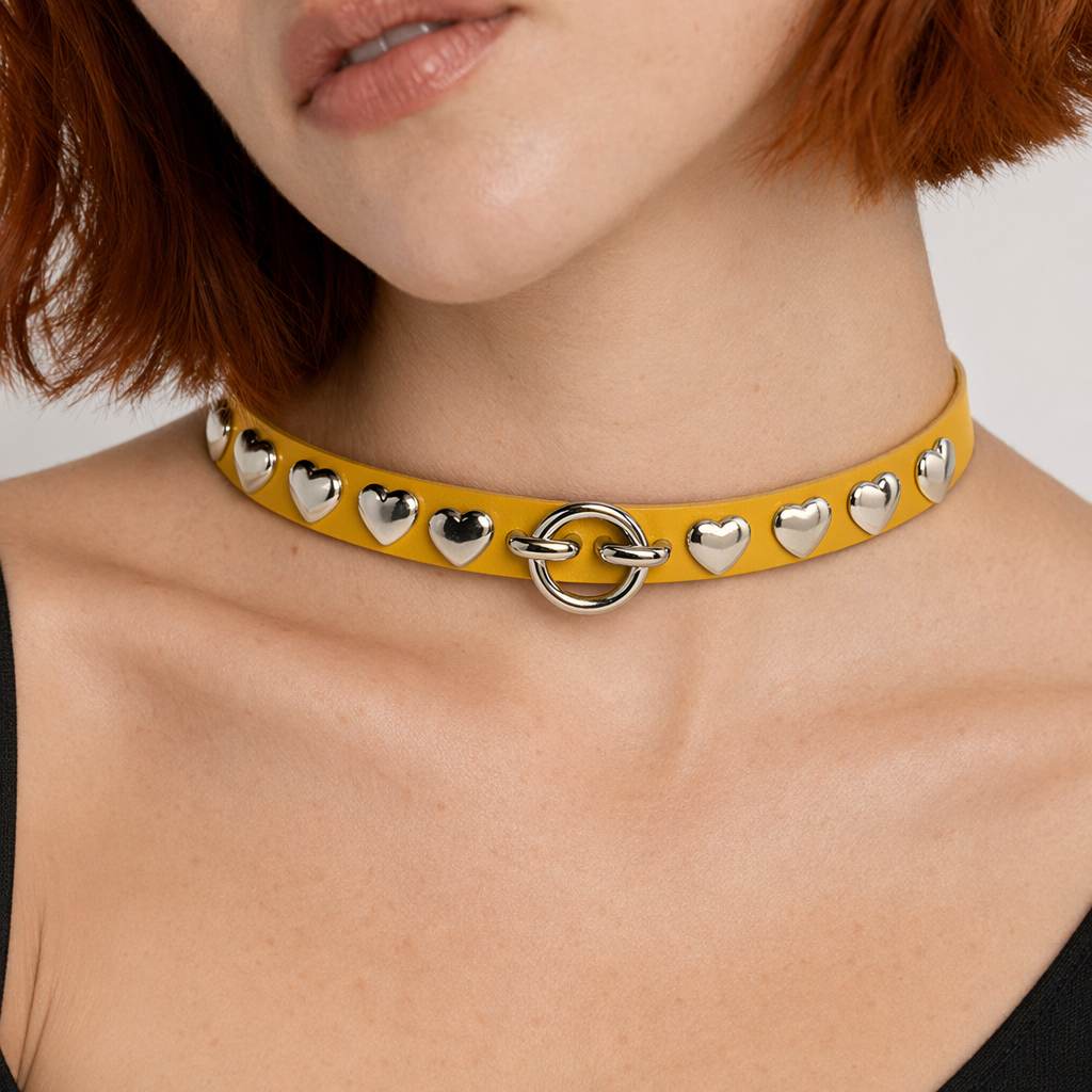 Colorful Heart Choker Yellow