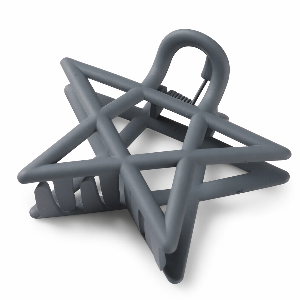 Star Resin Hair Clips gray