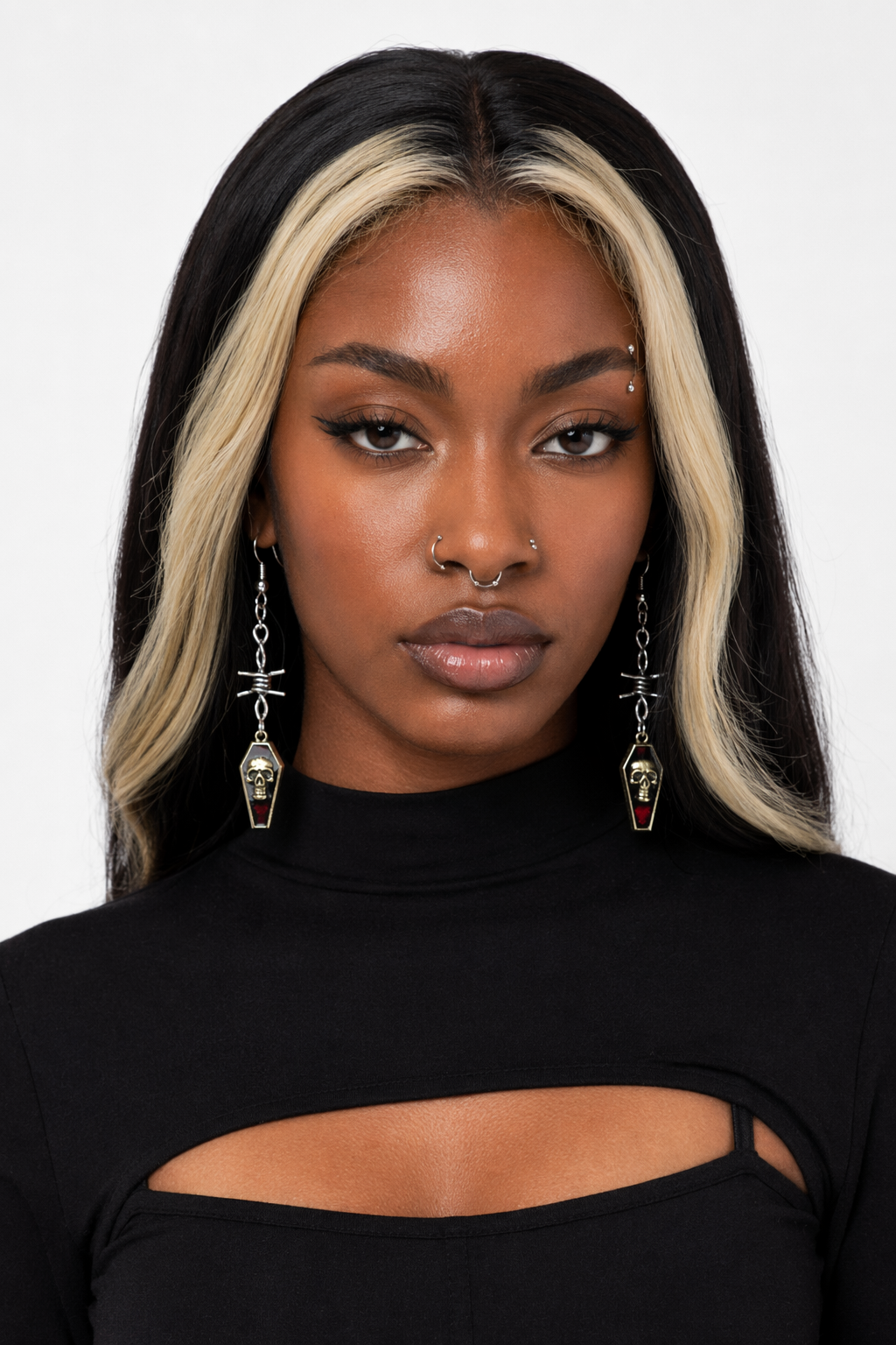 Skull Coffin Wire Earrings Default Title