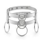 "Black Ghostly Ring Choker" Silver