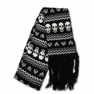 Skull Fringe Winter Scarf Default Title