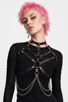 Faux Leather Body Choker Harness Default Title