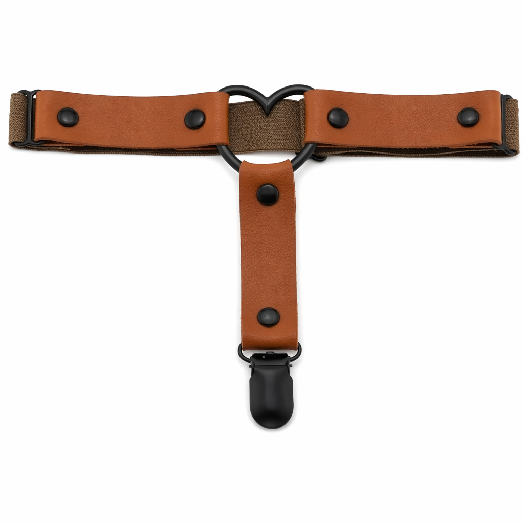 Gothic Leather Leg Garter brown