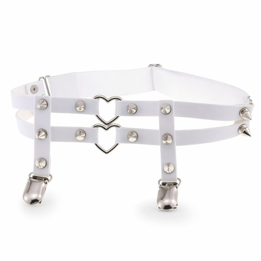 Heart Spike Garter white