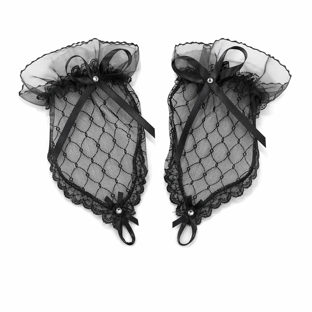 Fishnet Lolita Fingerless Gloves 2