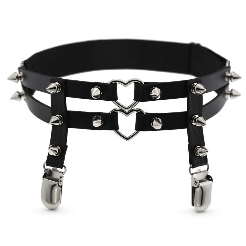 Heart Spike Garter black