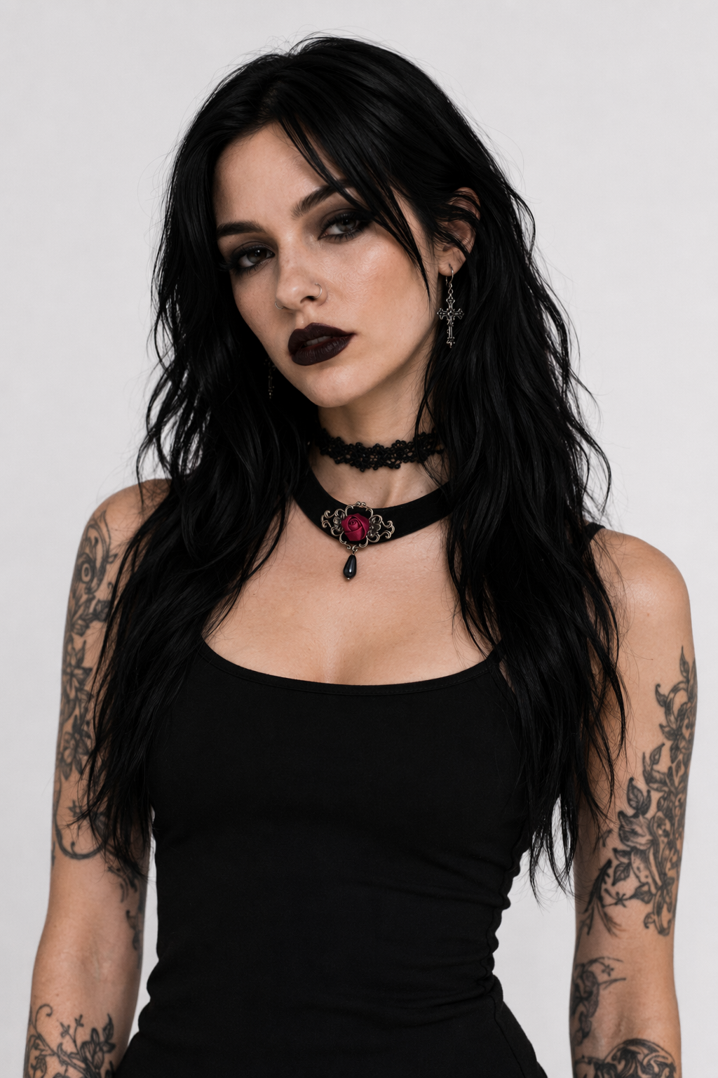 Rose Cross Necklace DD-38