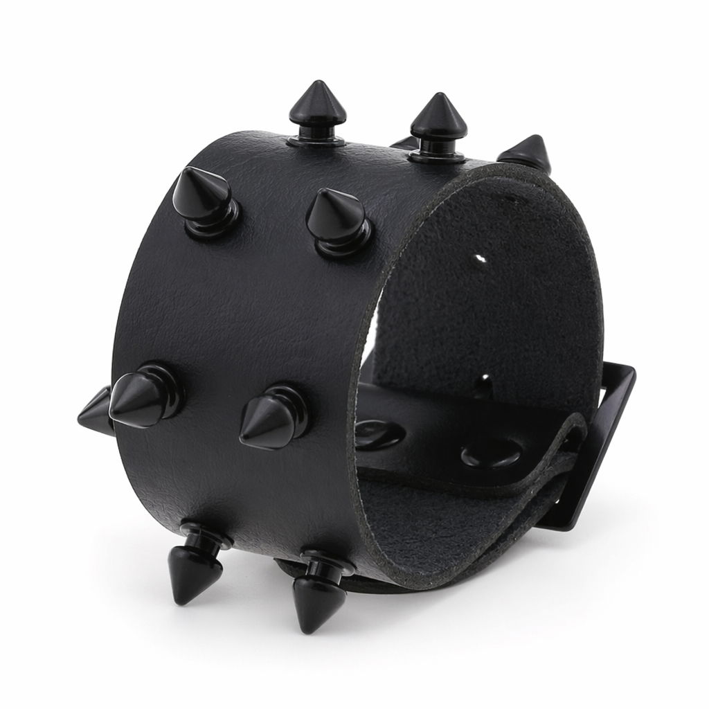 Spike Leather Bracelet - Casual black