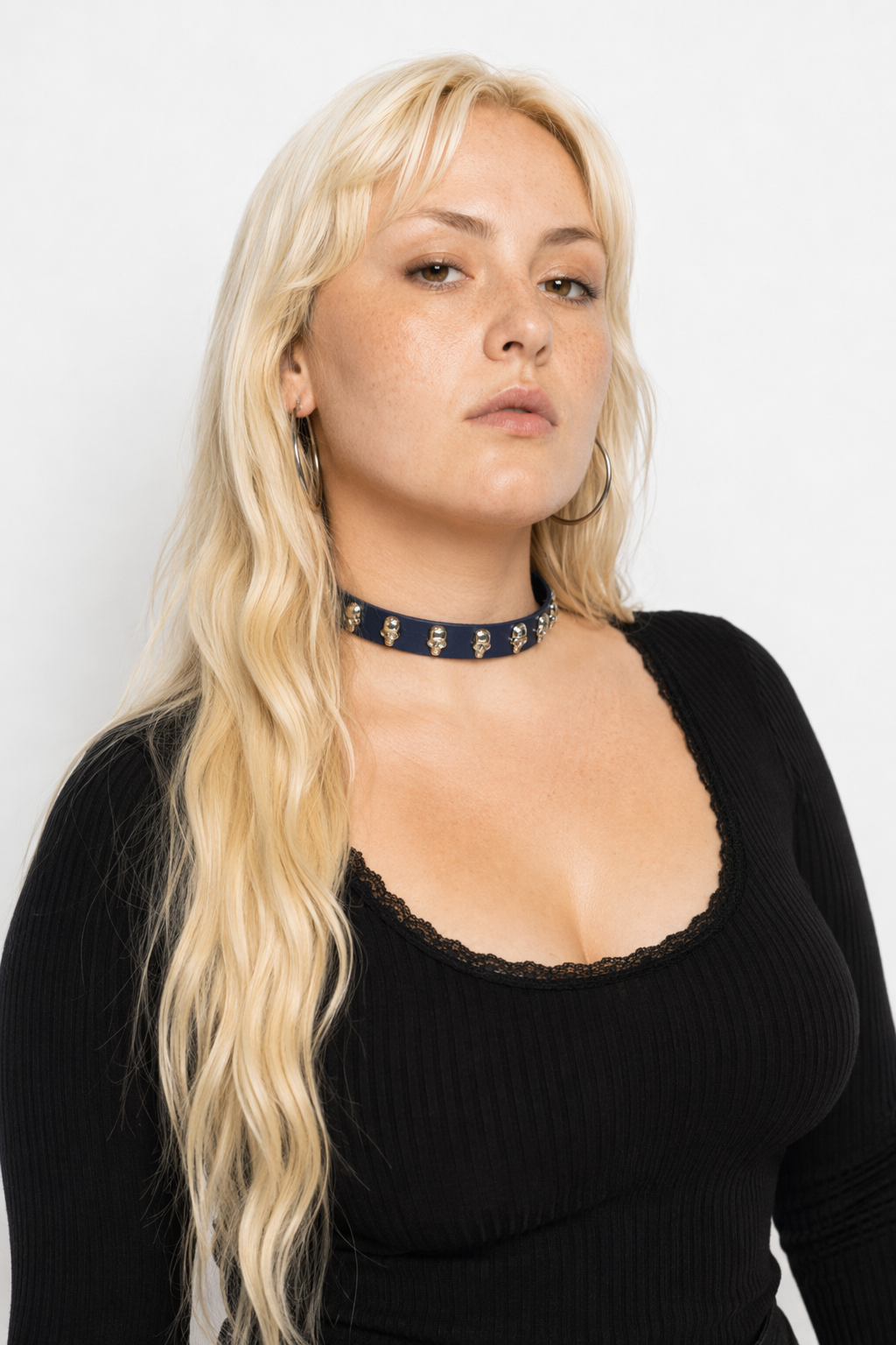 Black Stud Choker: Ultimate Design' Dark Blue