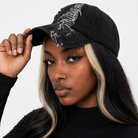 "Ripped Embroidered Black Cap" Default Title