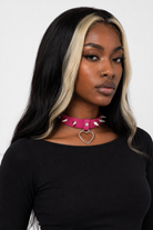 Furious Heart Choker in Black rose red