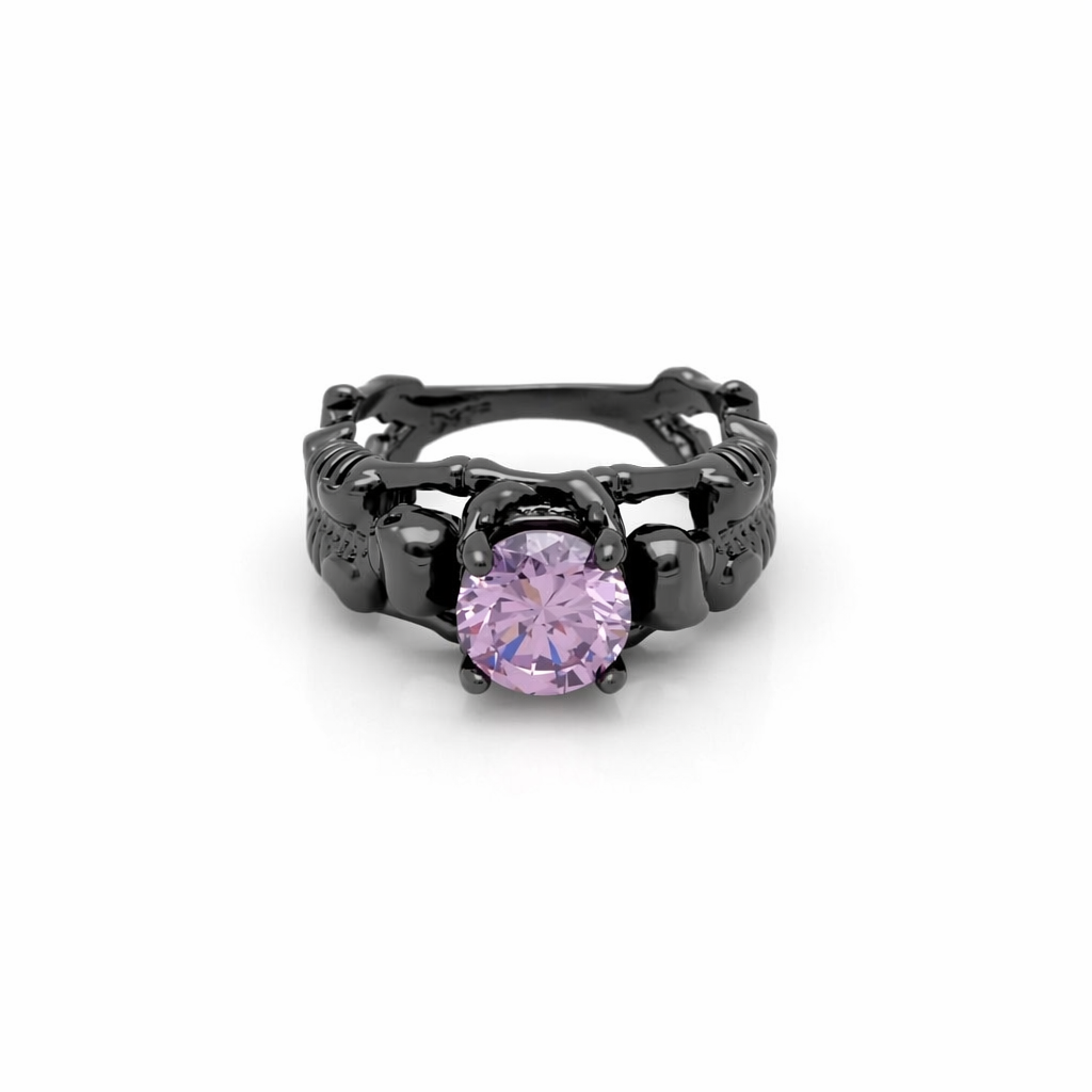 Duo Death: Black-Purple Stone Ring. 11