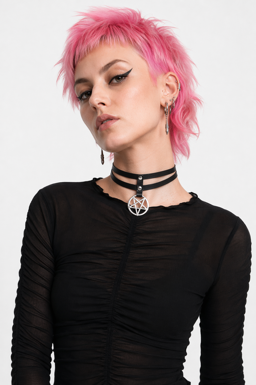 Gothic Pentagram Choker Default Title