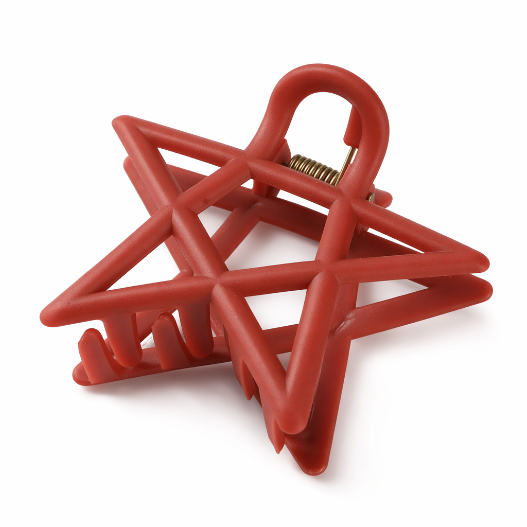 Star Resin Hair Clips red