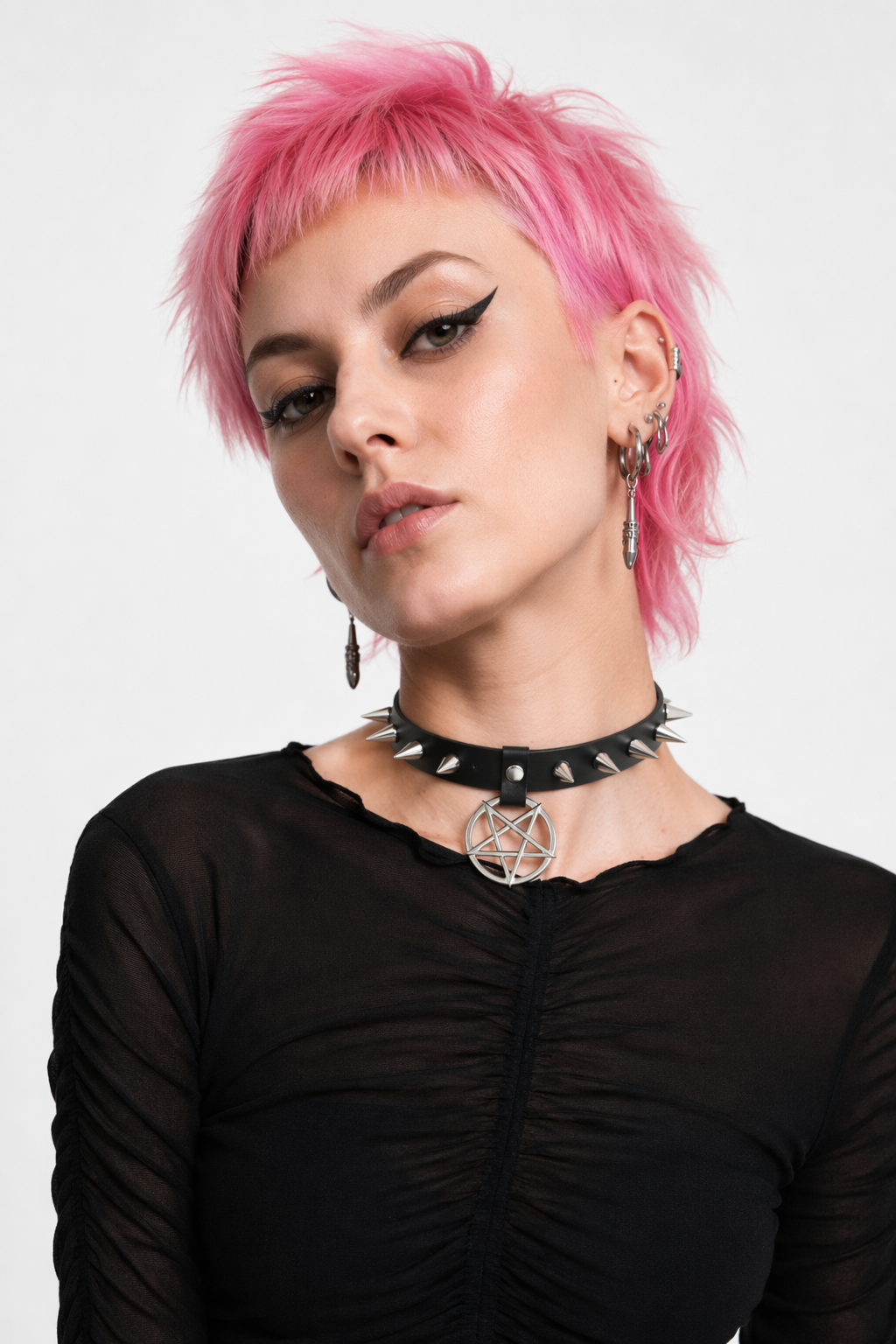 Alt Gothic Spike Choker - Darkest Depths black