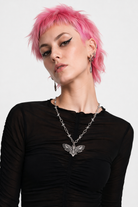 Moth Skull Wire Necklace Default Title