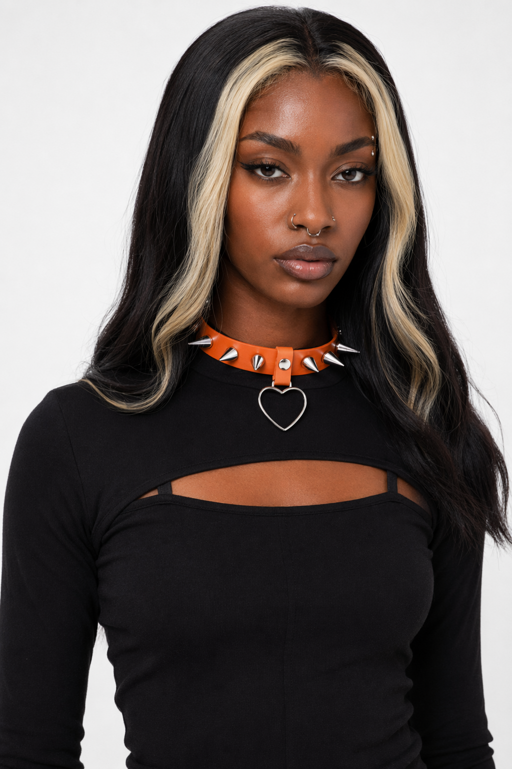 Furious Heart Choker in Black orange