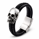 Skull Leather Bracelet 18cm