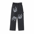 "Skeleton Baggy Denim" black