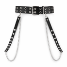 Savage Black Goth Leather Belt Default Title