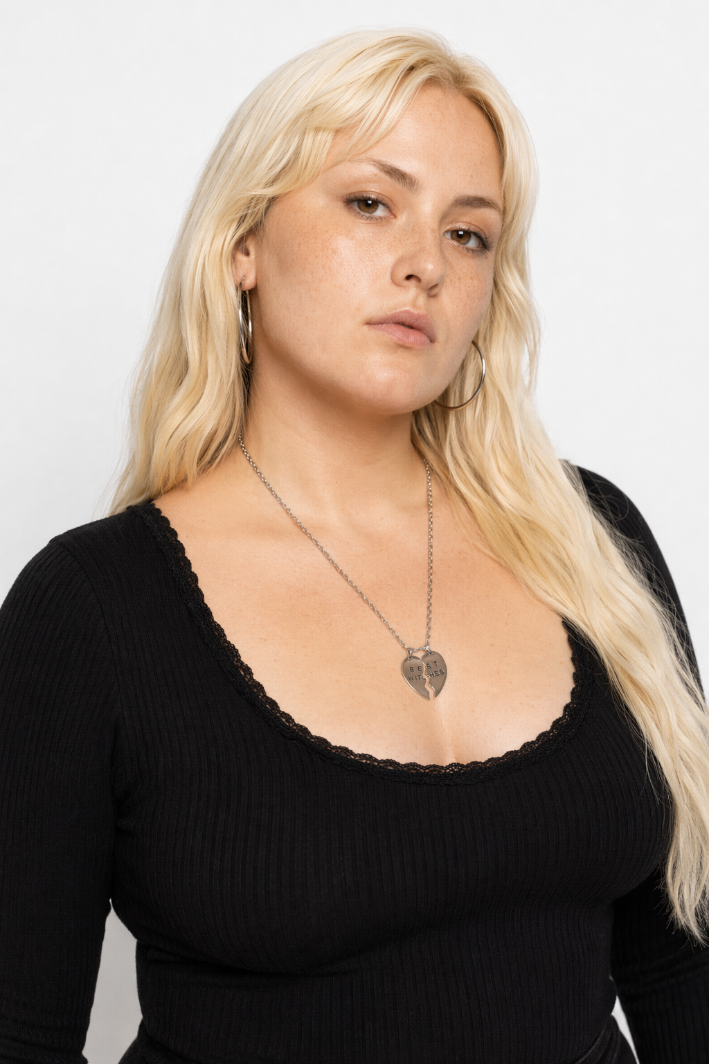 Top Witch Heart Pendant Necklace Default Title