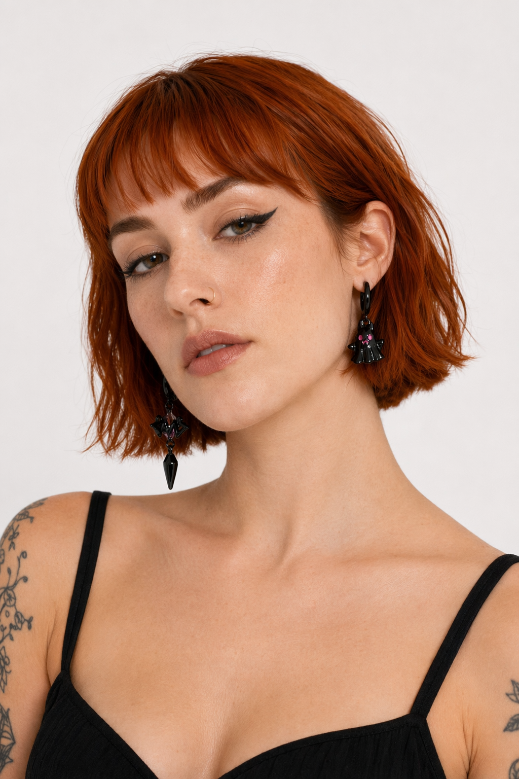 Black Ghost Dangle Earrings Default Title