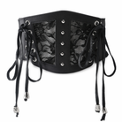 Lace-Up PU Corset Belt, Black Default Title
