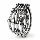 Skull Bone Bracelet silver clear crystal