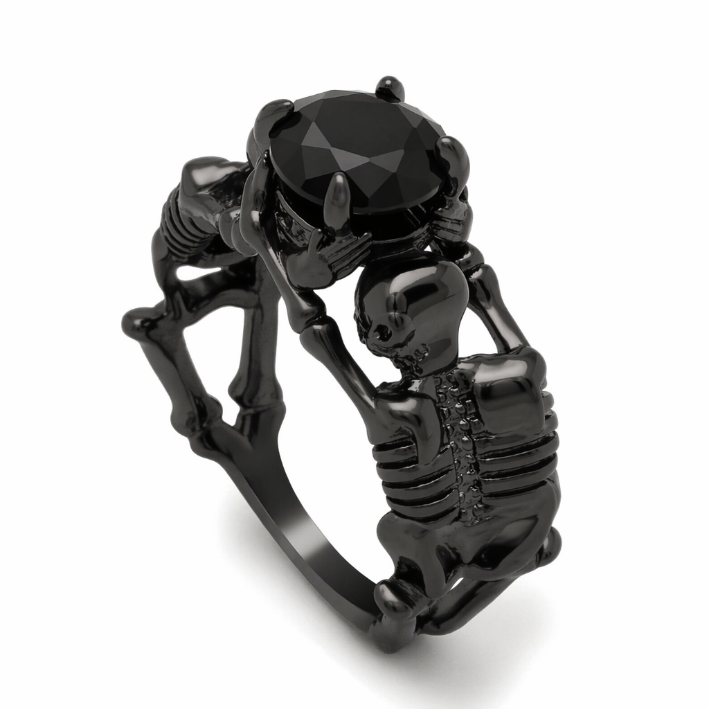 Gunmetal Black Stone Ring 8