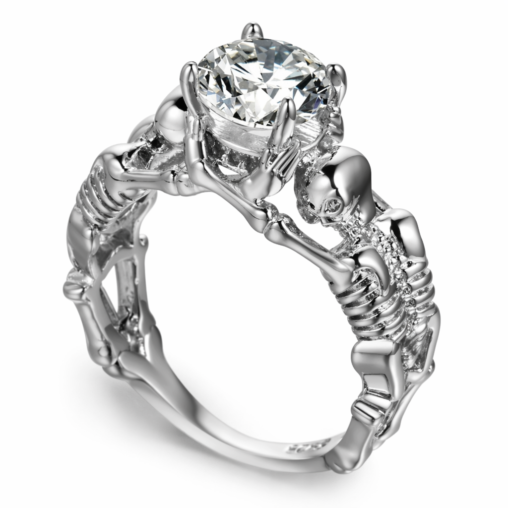 Silver Clear Stone Duo Ring 11