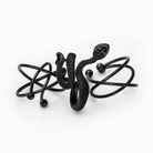"Punk Serpent Black Ring Set" Default Title