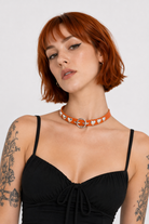 Colorful Heart Choker Orange