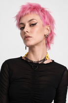 Black Goth Heart Choker - 16 Colors Yellow