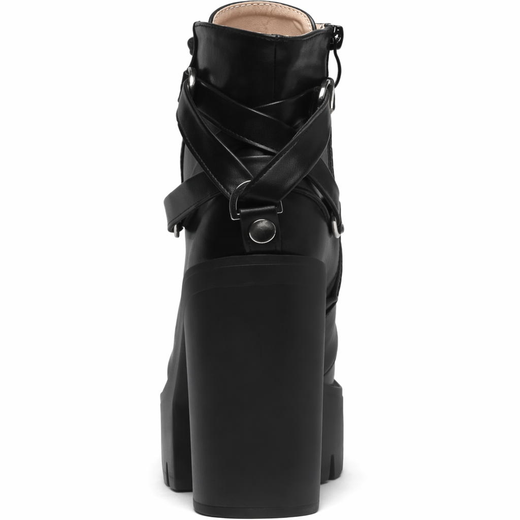 Goth Black Ankle Boots' black shoes