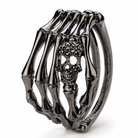 Skull Bone Bracelet gun gray crystal