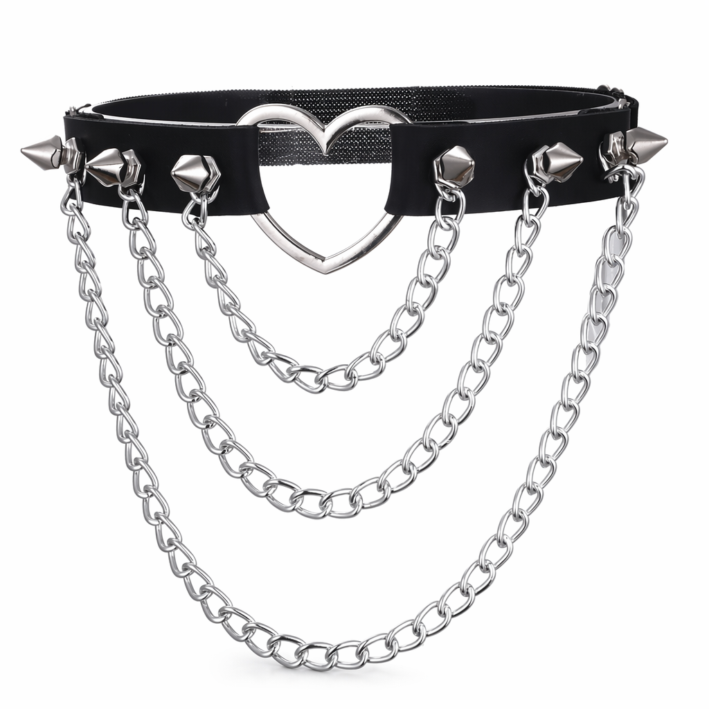 Spike Heart Thigh Chain Garter Default Title