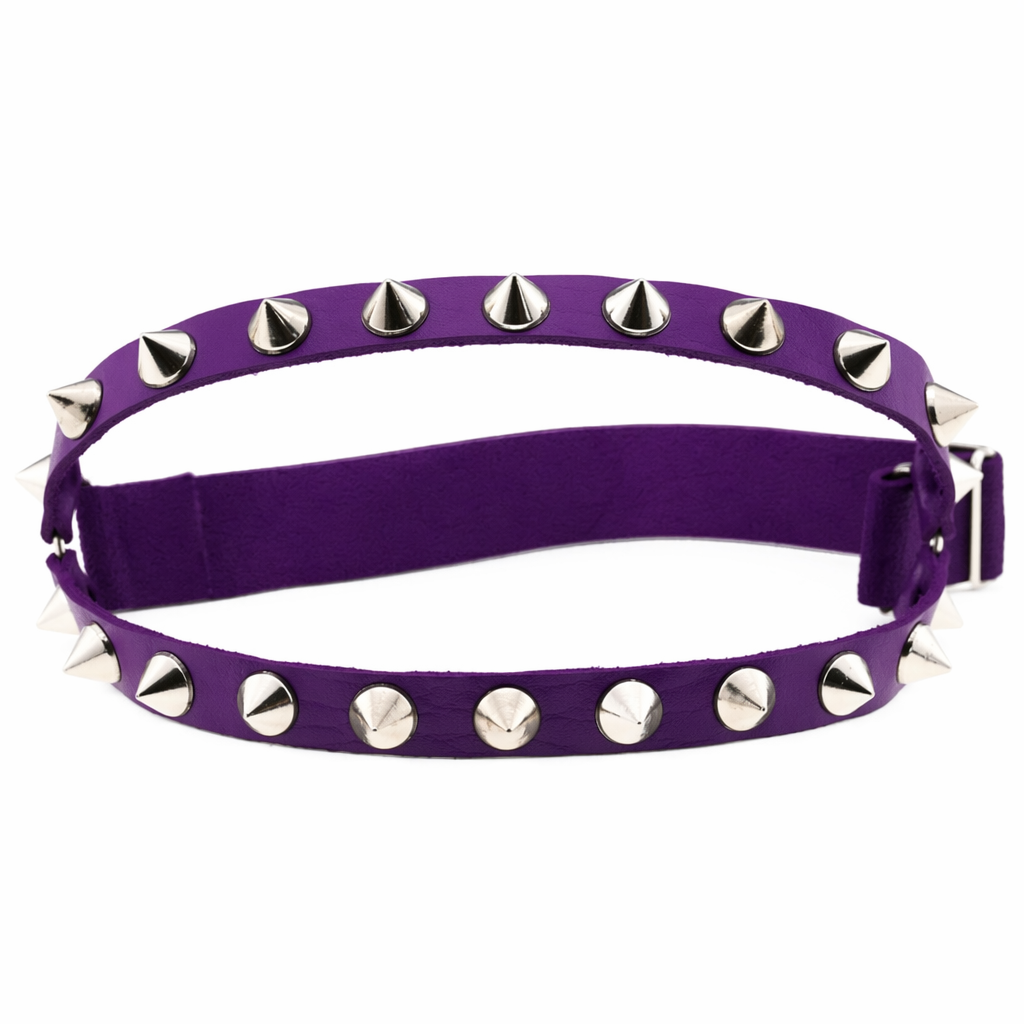 "Spike Garter Leg Harness - Edgy" Purple
