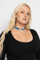 Holographic Heart Choker' blue