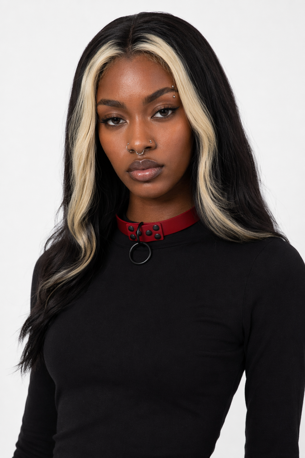 5 Variations of Goth Choker Red black ring