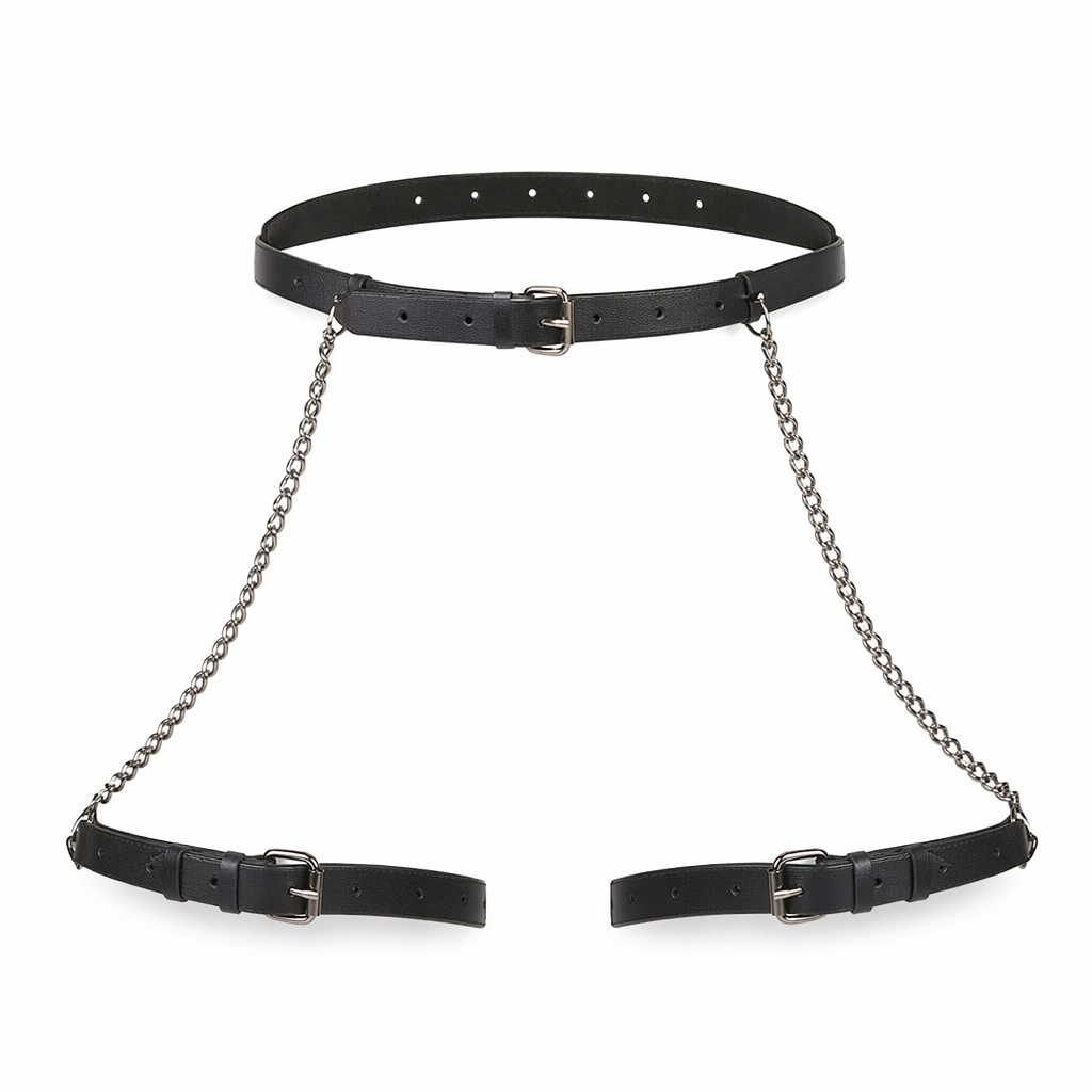 Gothic Faux Leather Garter Belt Default Title