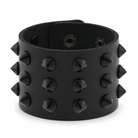 Colorful Spike Leather Bracelet Black