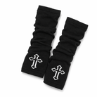 Black Cross Fingerless Gloves Default Title
