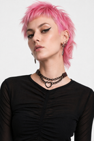 Black Goth Heart Choker - 16 Colors Coffee