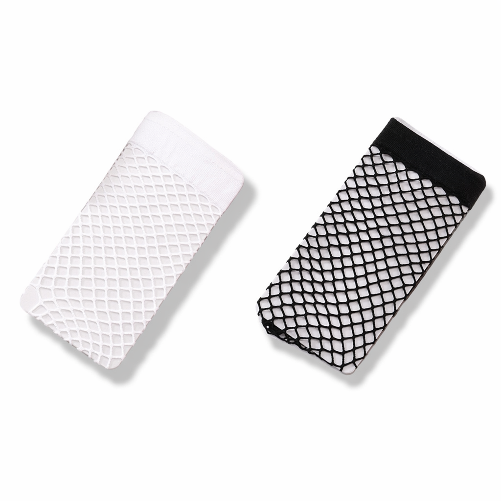 Sheer Fishnet Stockings 2 pairs White Black