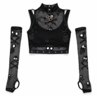 Skull Goth Set with Gloves black