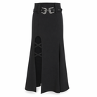 Black Belted Lace-Up Skirt Black
