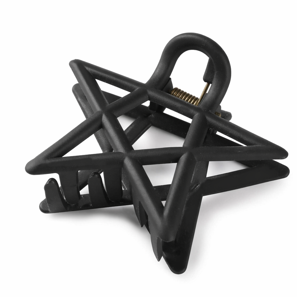 Star Resin Hair Clips black