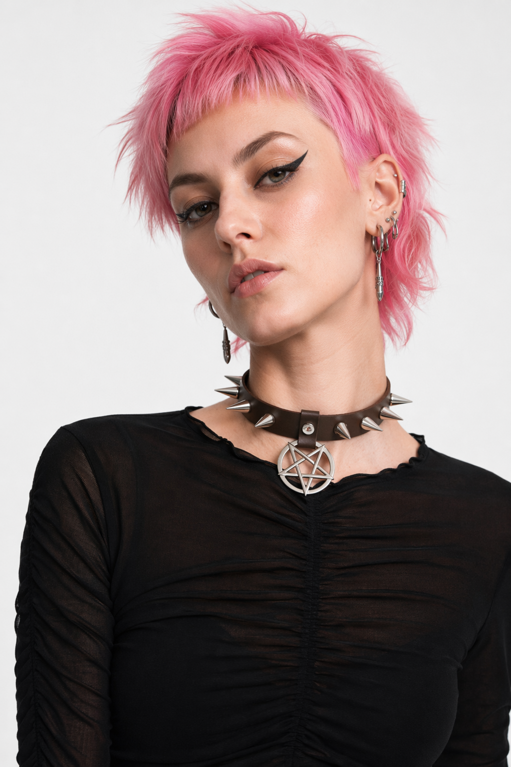 Alt Gothic Spike Choker - Darkest Depths coffee