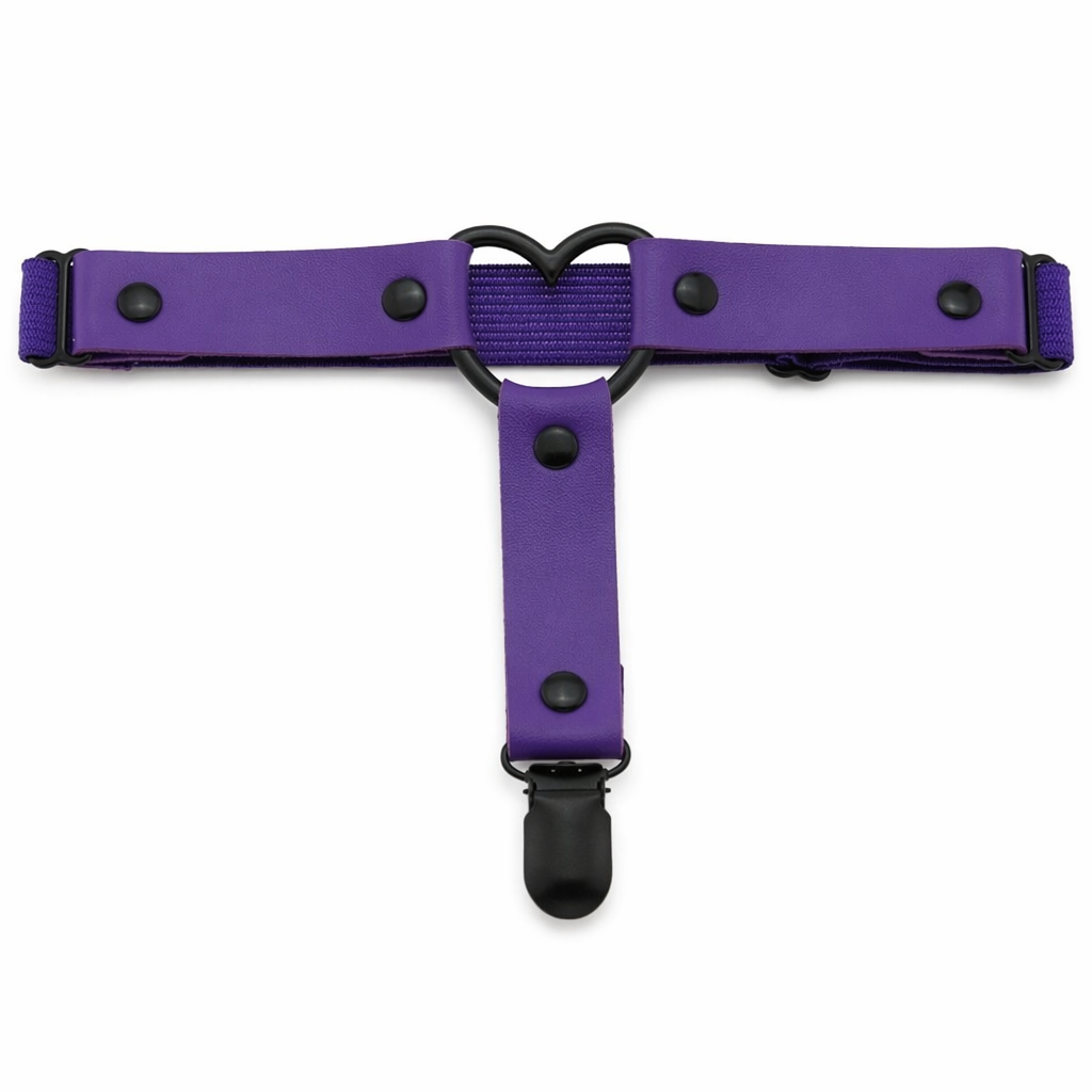 Gothic Leather Leg Garter purple