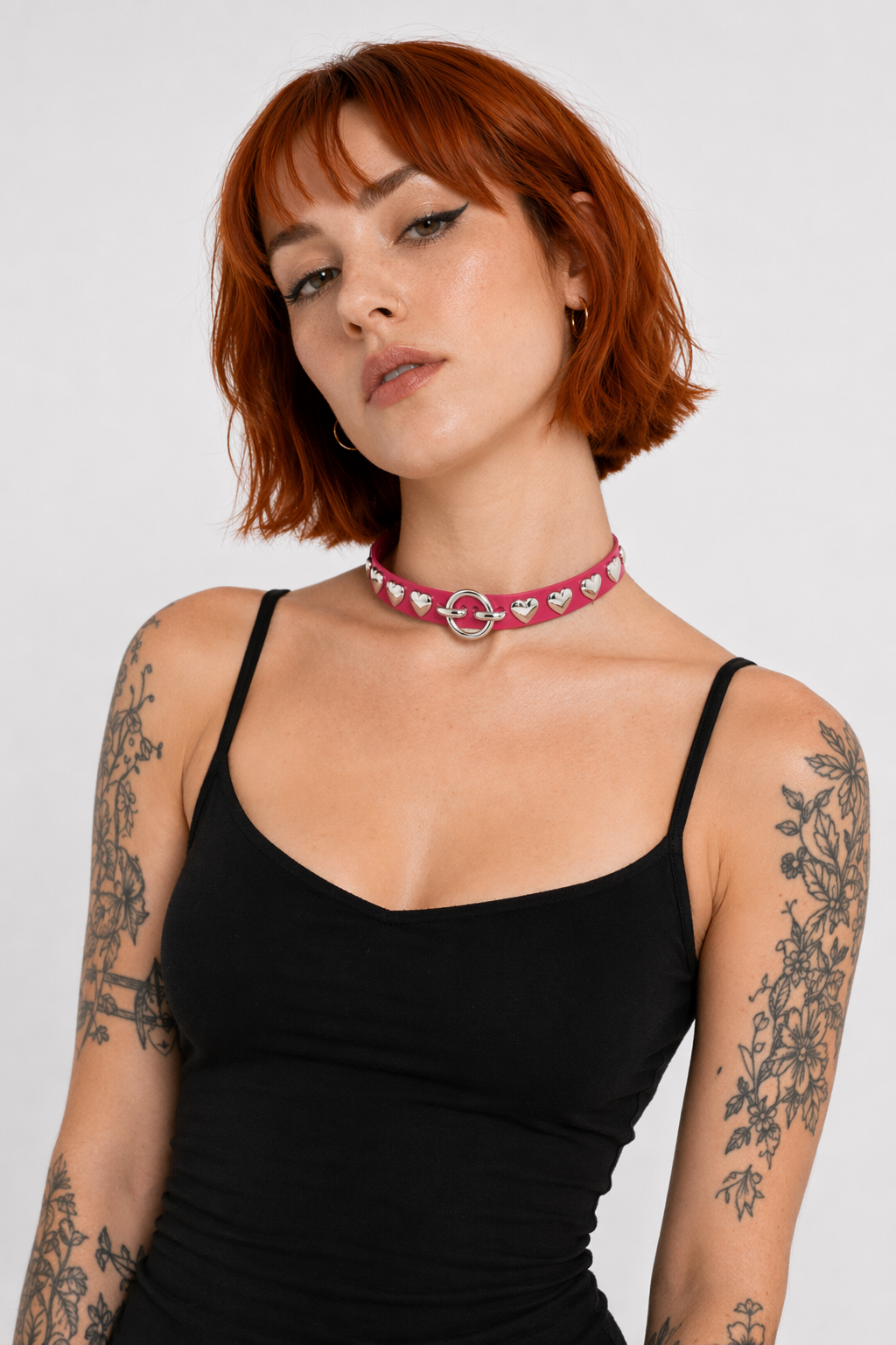 Colorful Heart Choker Rose